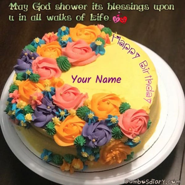 Multiple Color Roses Birthday Cake