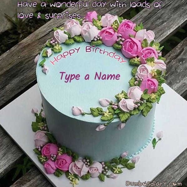 Pink Roses Birthday Cake