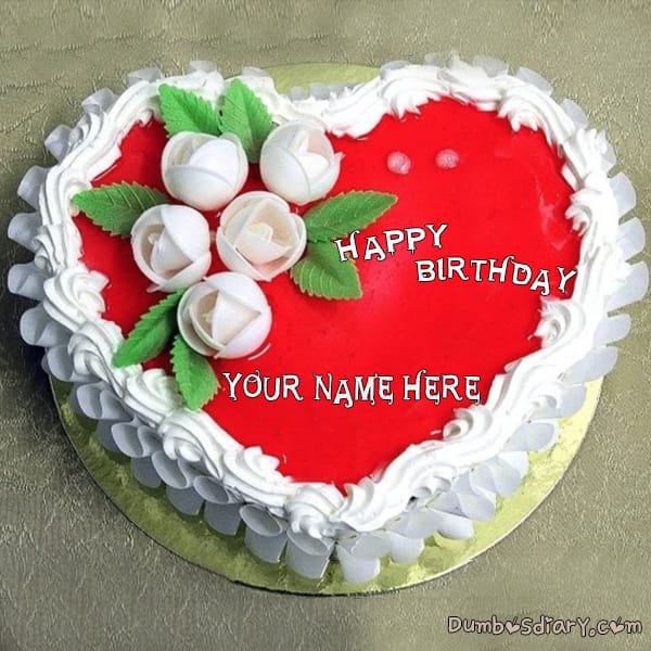 Red Heart Creamy Birthday cake