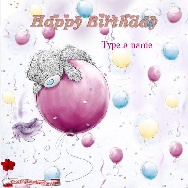 Balloon and bear birthday wishes