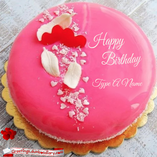 Two hearts pink cake cover