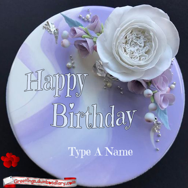 marble flower birthday cake