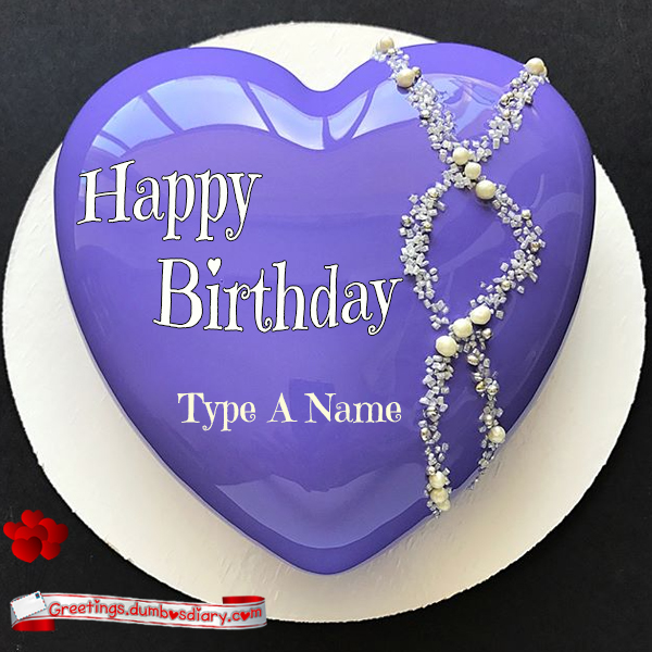 purple glassy heart cake cover