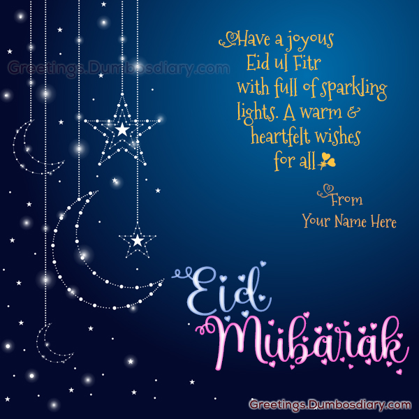 Sparkling Moon Star Eid Wishes cover